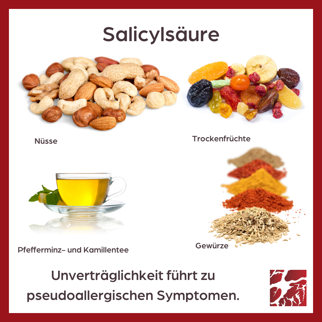 Nüsse, Trockenfrüchte, Tee, Gewürze - Salicylsäure
