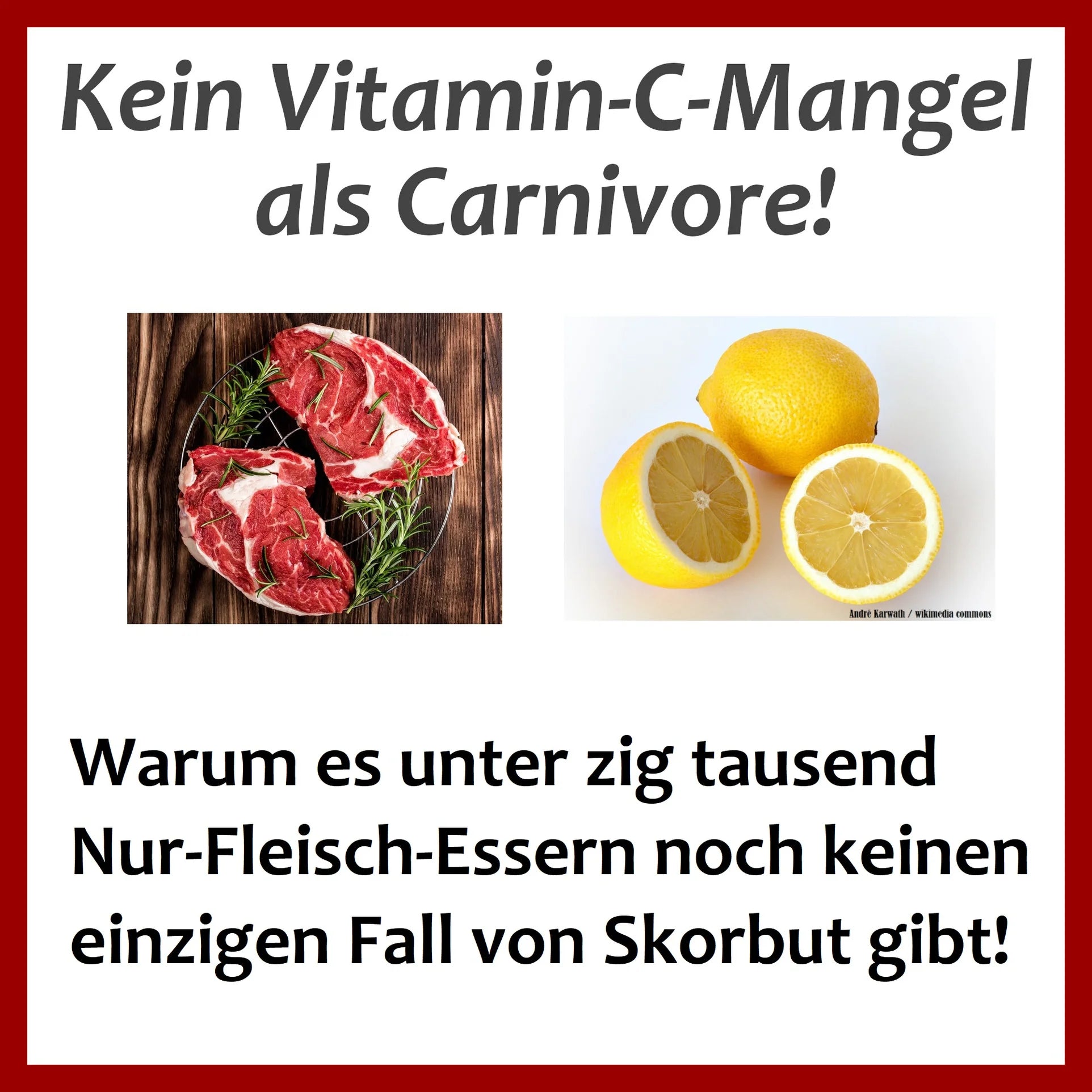Fleisch & Zitrone, Vitamin-C Mangel als Carnivore