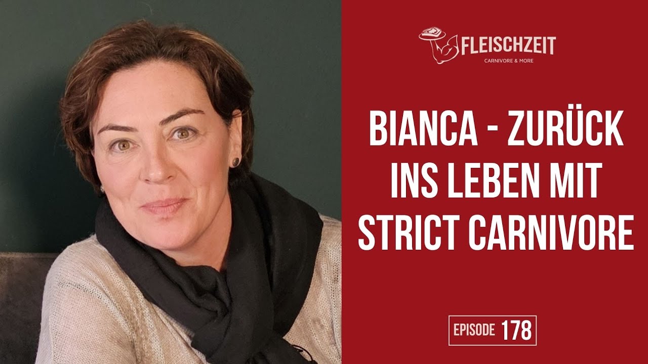 Bianca mit der Schrift: Zurück ins Leben mit Strict Carnivore