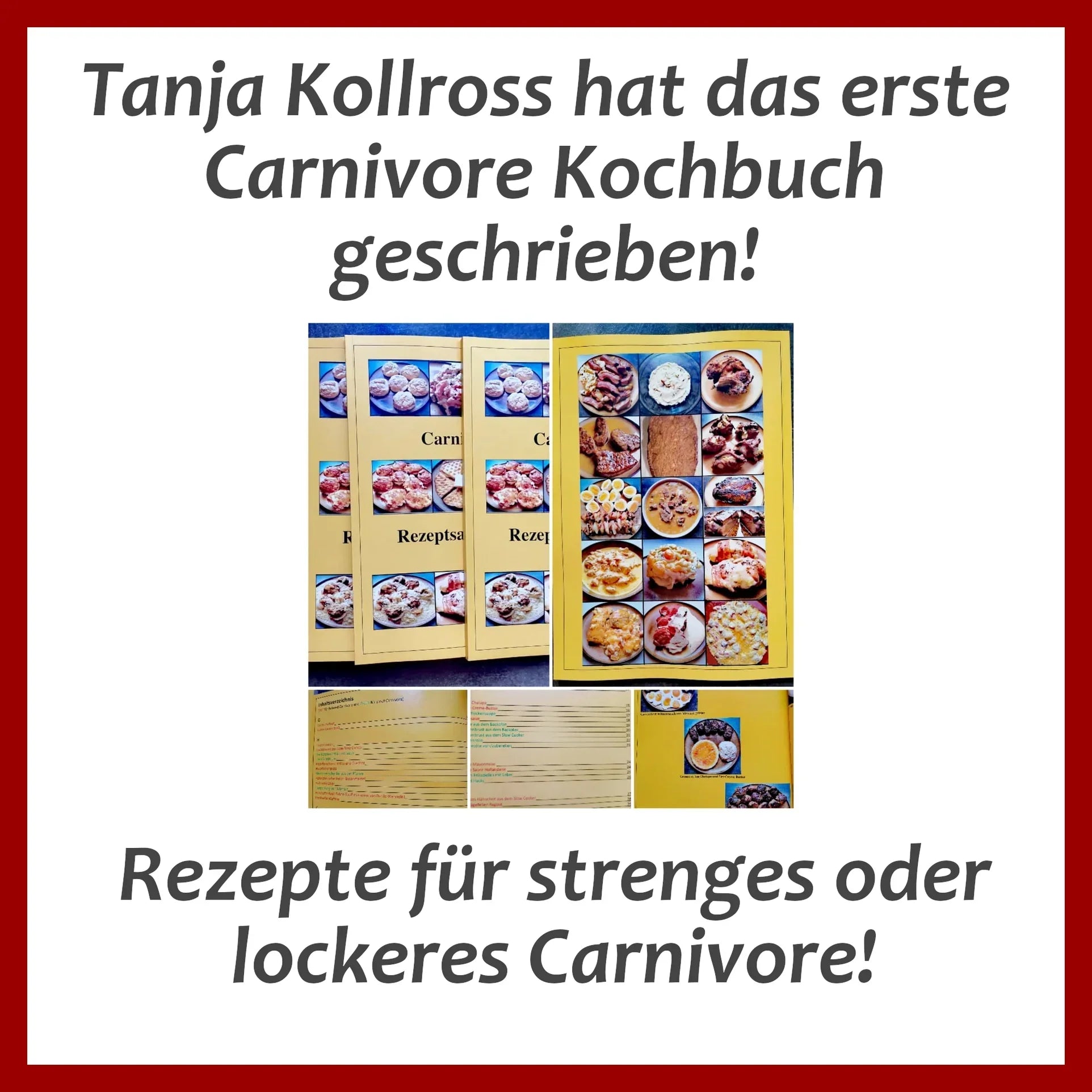 Das Buchcover von Tanjas Carnivore Kochbuch