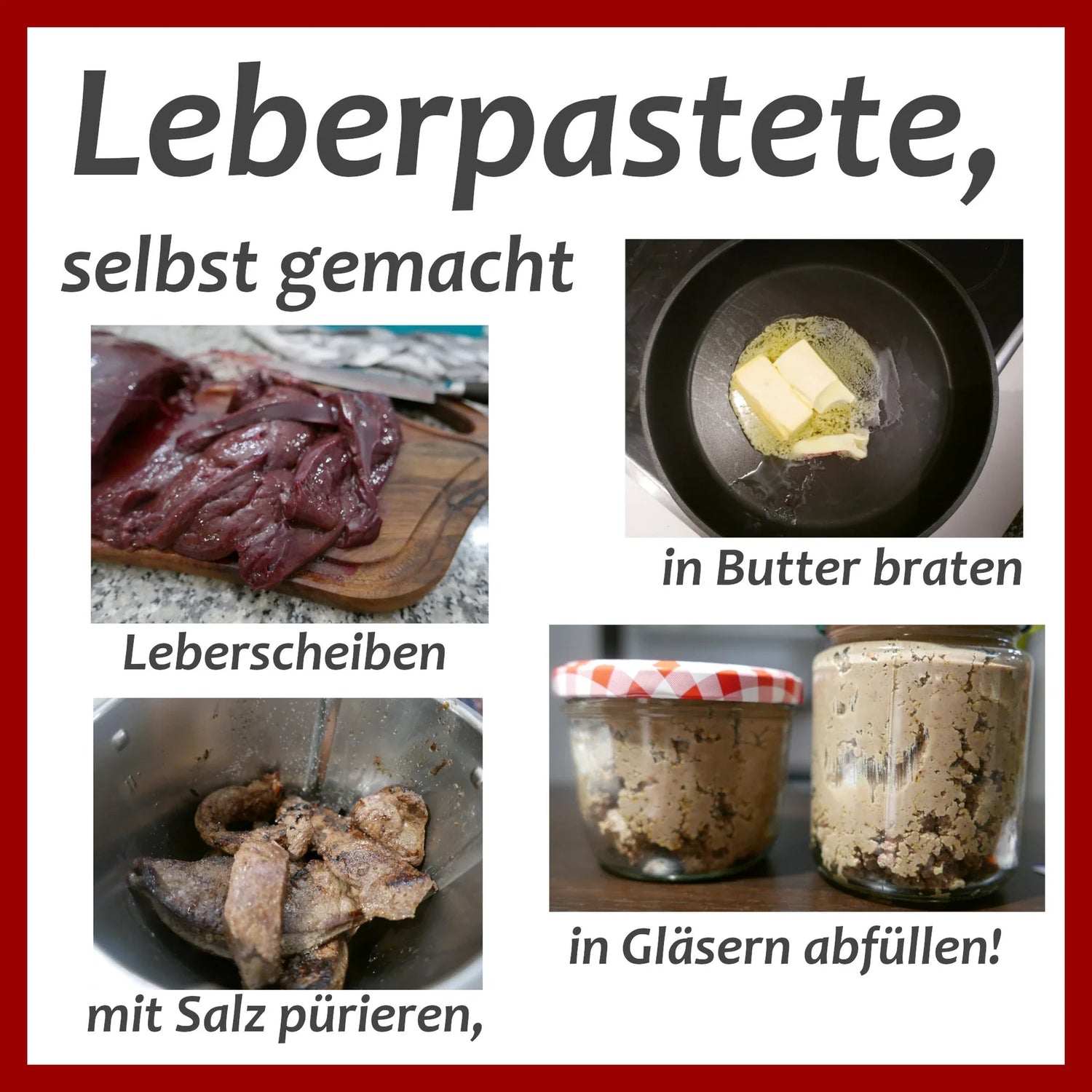 Schritte Leberpastete Herstellung
