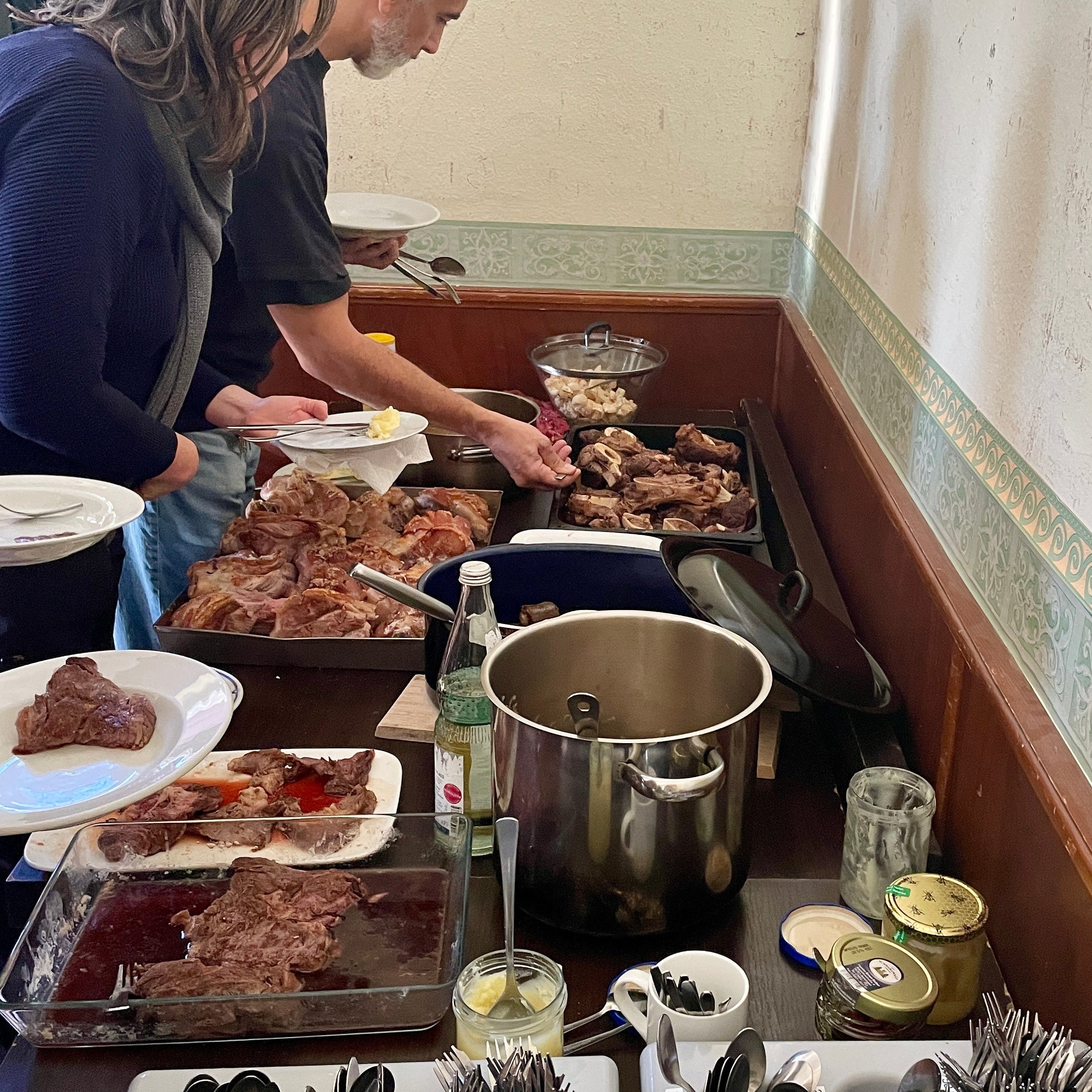Essen, Steaks, Topf, Schweinshaxe